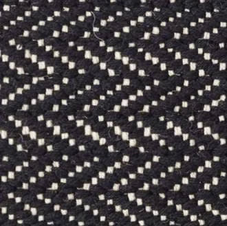 Herringbone Handwoven Cotton Rug Swatch | Black