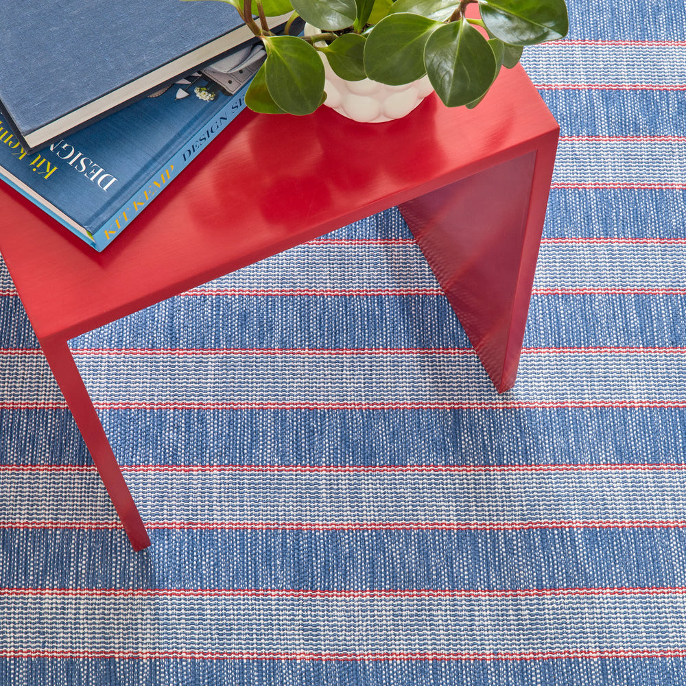Hillsgrove Stripe Handwoven Cotton Rug | Denim