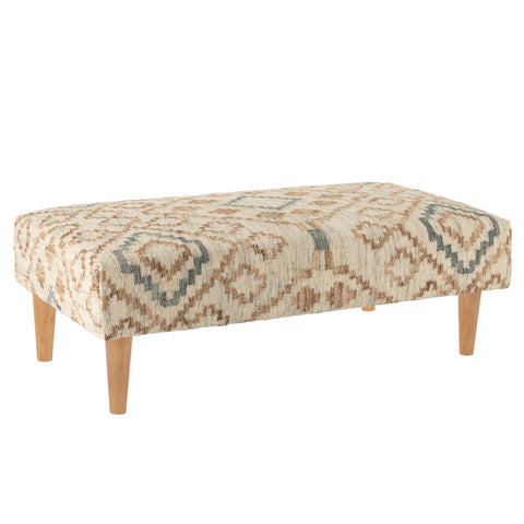 Jelly Roll Custom Rug Ottoman | Blue
