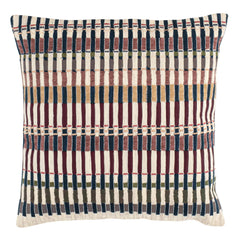 Folk Stripe Embroidered Multi Decorative Pillow Cover