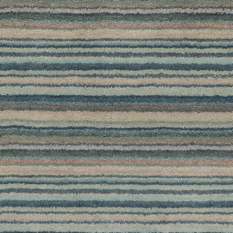 Brindle Stripe Hand Loom Knotted Wool Rug Swatch | Blue