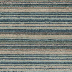 Brindle Stripe Hand Loom Knotted Wool Rug Swatch | Blue