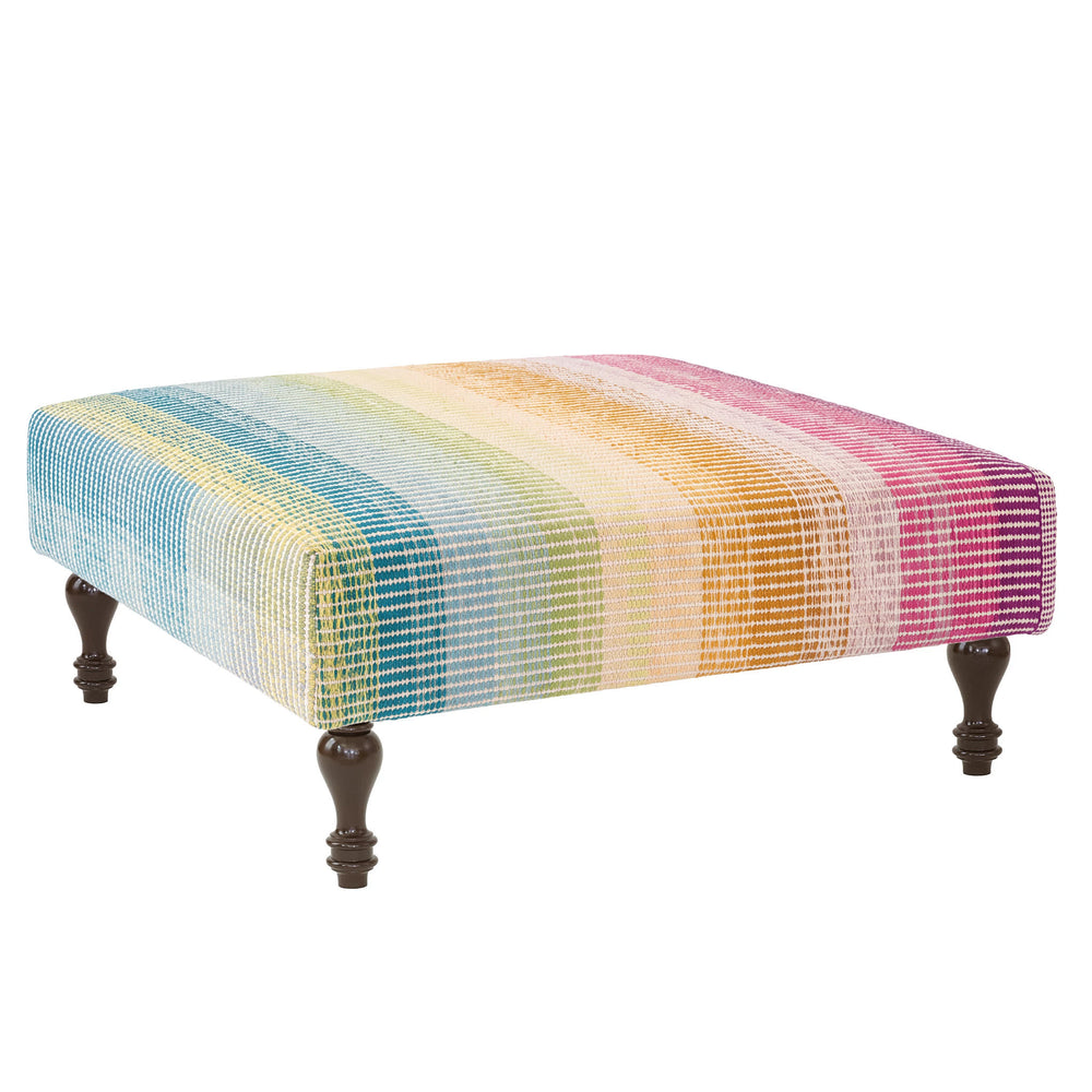 Watercolor Horizon Rug Ottoman | Multi