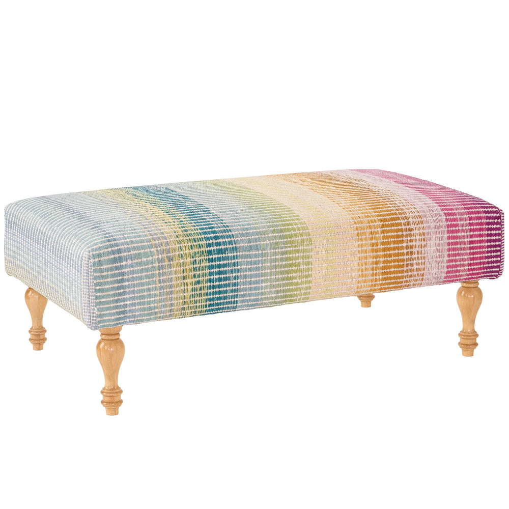 Watercolor Horizon Rug Ottoman | Multi