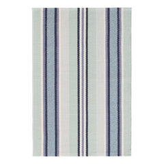 Barbados Stripe Handwoven Cotton Rug | Blue