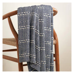 Archer Woven Cotton Throw | Navy
