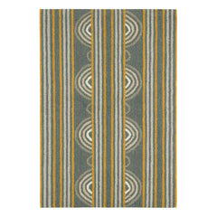Button Hand Micro Hooked Wool Rug | Grey