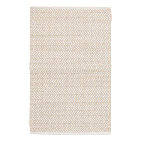 Herringbone Handwoven Indoor/Outdoor Rug | Linen/White