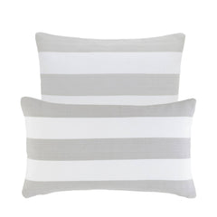 Catamaran Stripe Indoor/Outdoor Decorative Pillow | Pearl Grey/White