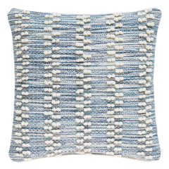 Hobnail Stripe Indoor/Outdoor Decorative Pillow | Blue