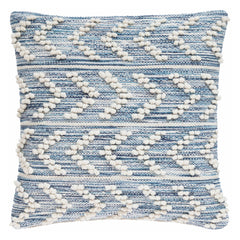 Hobnail Herringbone Indoor/Outdoor Decorative Pillow Cover | Blue
