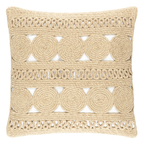 Round Turn Indoor/Outdoor Decorative Pillow Cover | Natural