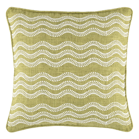 Scout Embroidered Indoor/Outdoor Decorative Pillow Cover | Green