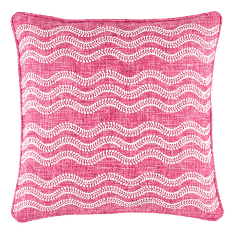 Scout Embroidered Indoor/Outdoor Decorative Pillow Cover | Fuchsia