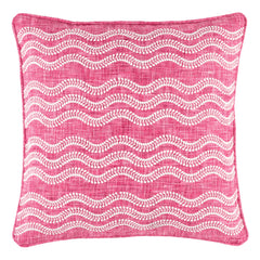 Scout Embroidered Indoor/Outdoor Decorative Pillow Cover | Fuchsia