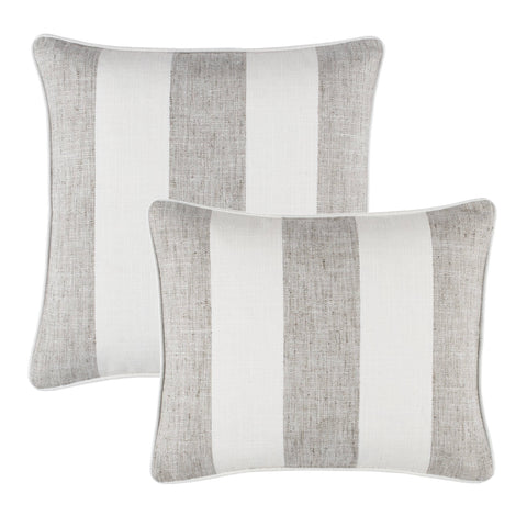 Awning Stripe Indoor/Outdoor Decorative Pillow Cover | Grey