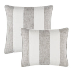 Awning Stripe Indoor/Outdoor Decorative Pillow Cover | Grey