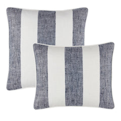 Awning Stripe Indoor/Outdoor Decorative Pillow Cover | Navy