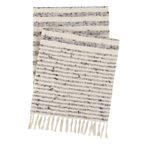 Northville Stripe Throw | Black/Ivory