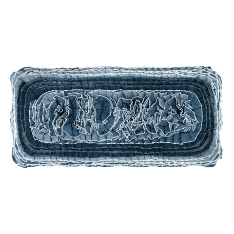 Denim Ruffle Decorative Pillow Cover | Blue