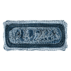 Denim Ruffle Decorative Pillow Cover | Blue