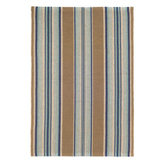 Heron Stripe Handwoven Cotton Rug | Blue
