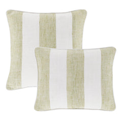 Awning Stripe Soft Green Indoor/Outdoor Decorative Pillow Cover