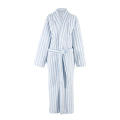 Bubble Stripe Fleece Soft Blue Robe