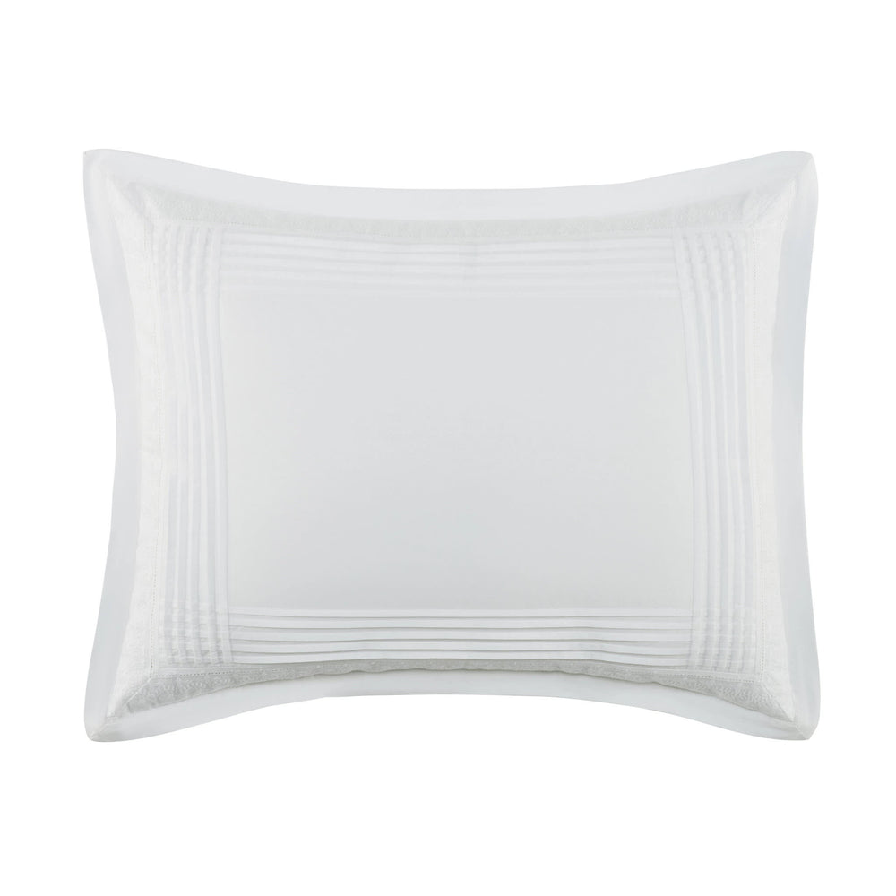 Faith Embroidered Sham | White