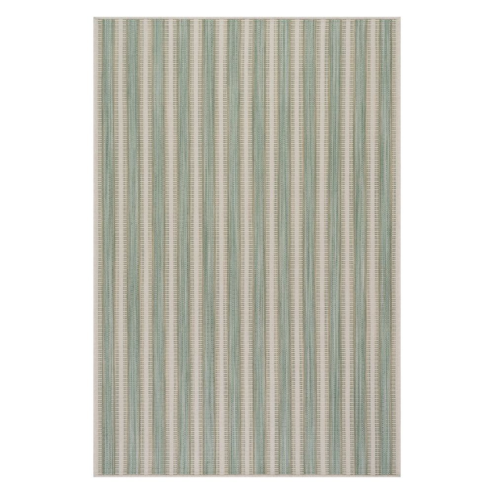 Calee Striped Woven Wool Custom Rug | Green