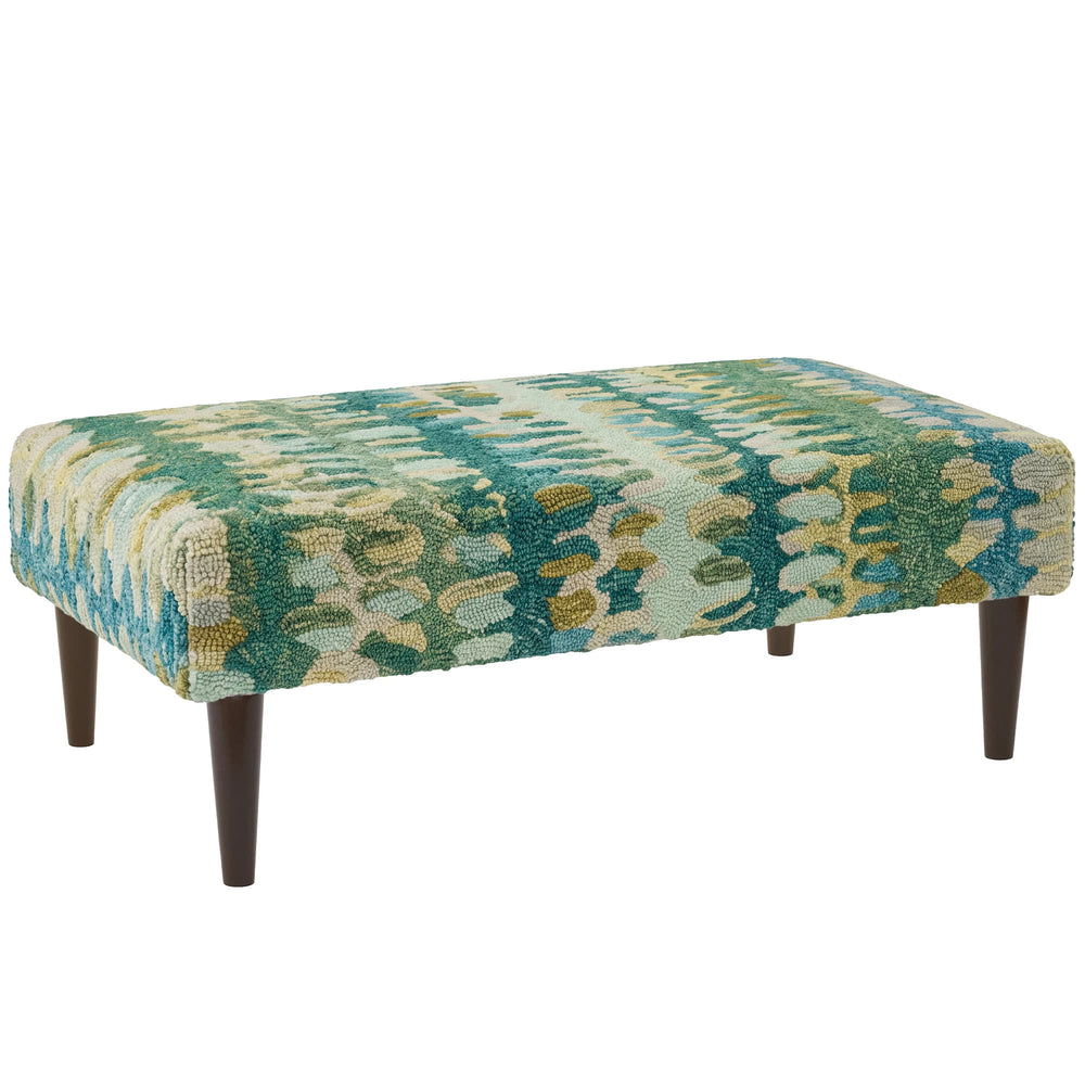 Paint Chip Rug Ottoman | Moss