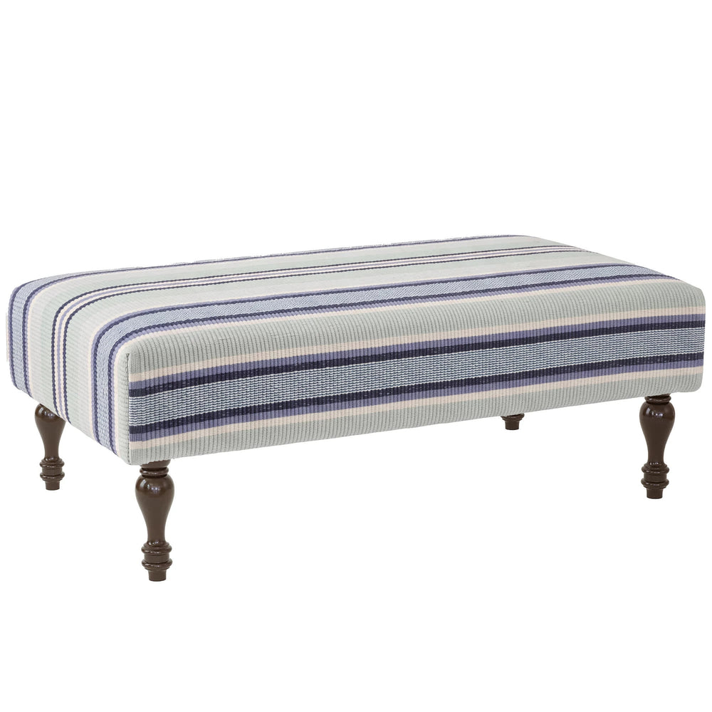Barbados Stripe Rug Ottoman | Blue