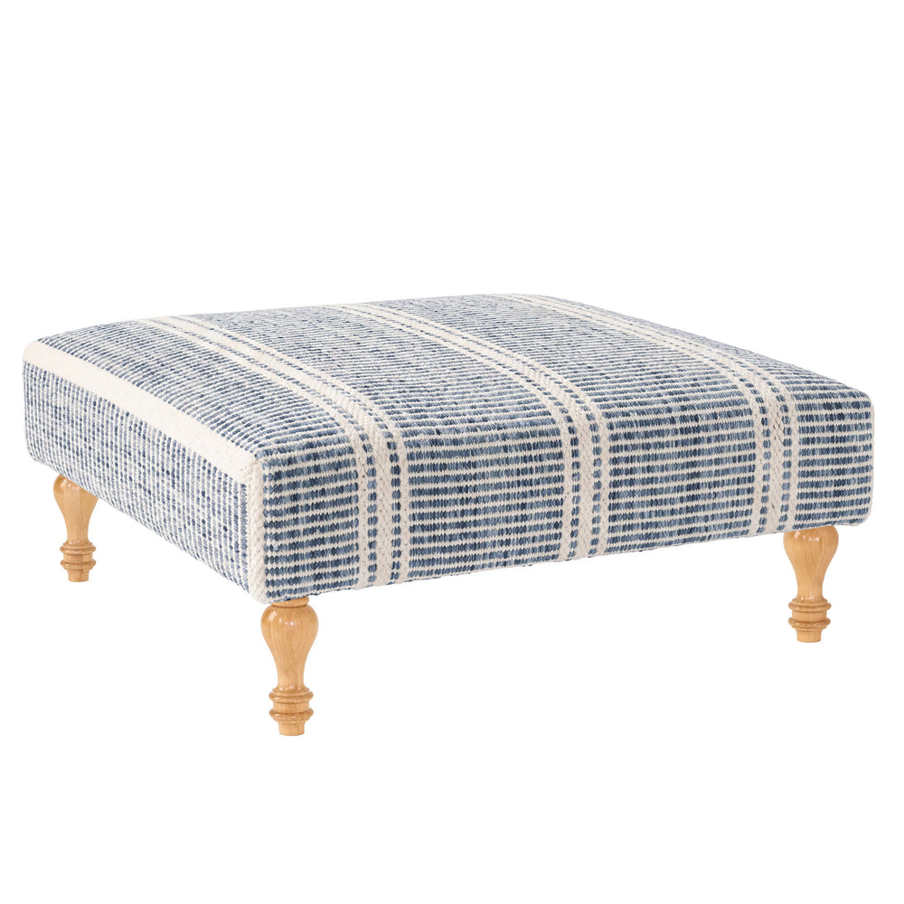 Malta Rug Ottoman | Blue