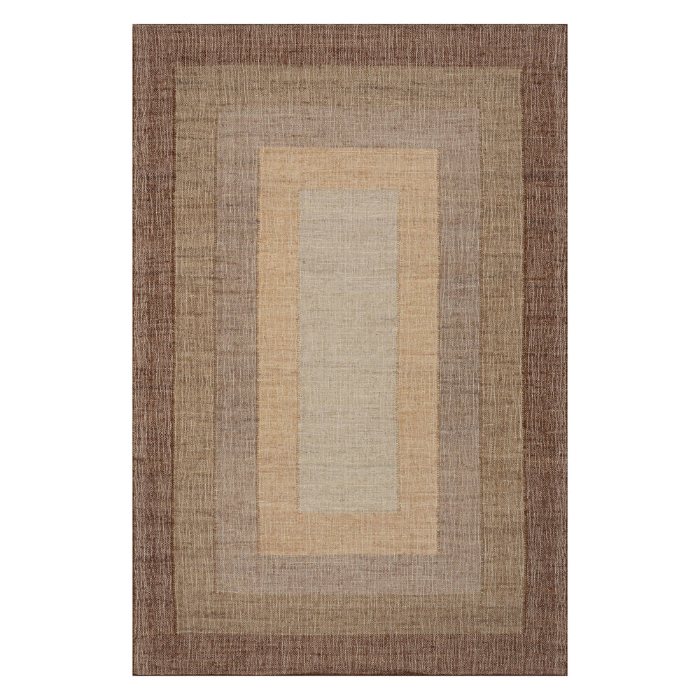 Tavira Modern Bordered Indoor Rug | Brown