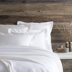 Petite Trellis White Matelasse coverlet