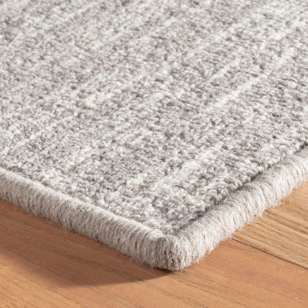 Crosshatch Hand Micro Hooked Wool Custom Rug | Dove Grey