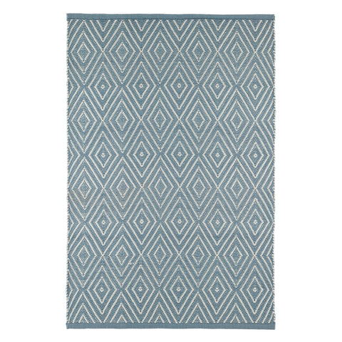 Diamond Slate/Light Blue Handwoven Indoor/Outdoor Rug