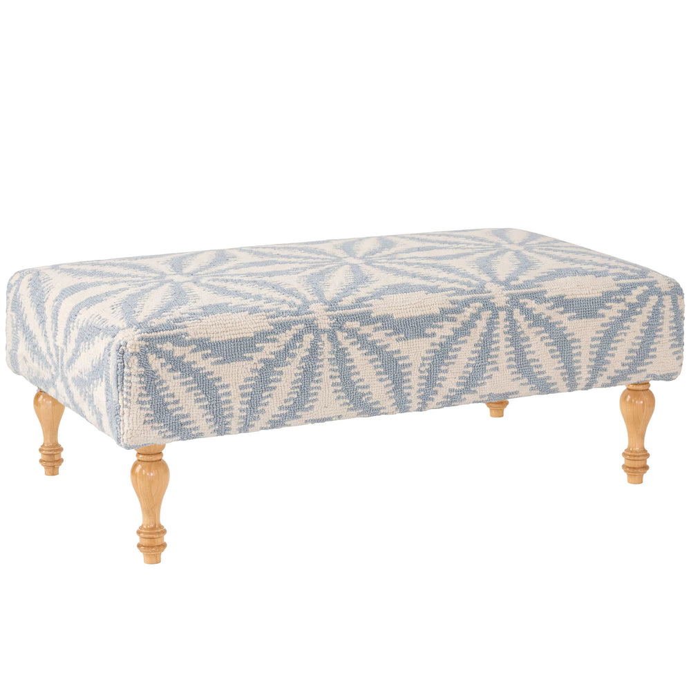 Aster Rug Ottoman | Sky