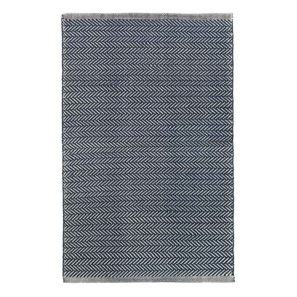 Herringbone Handwoven Cotton Rug | Indigo