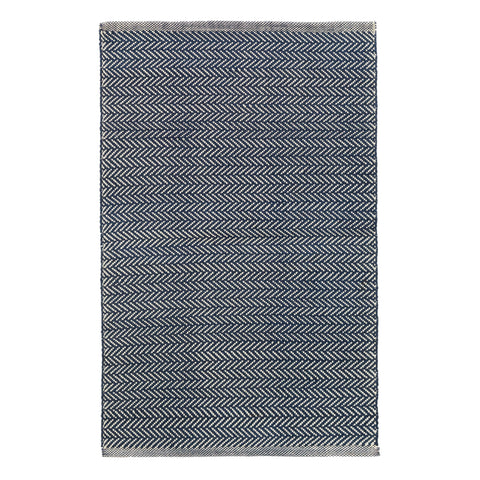 Herringbone Indigo Handwoven Cotton Rug