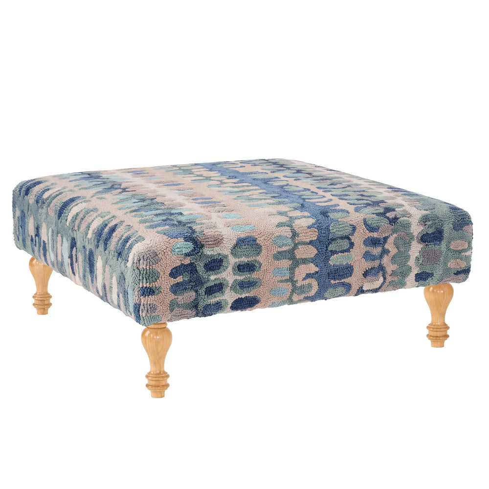 Paint Chip Rug Ottoman | Blue