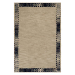 Taya Modern Bordered Rug | Tan