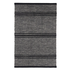 Malta Black Handwoven Wool Rug