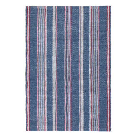 Camden Stripe Handwoven Cotton Rug | Denim