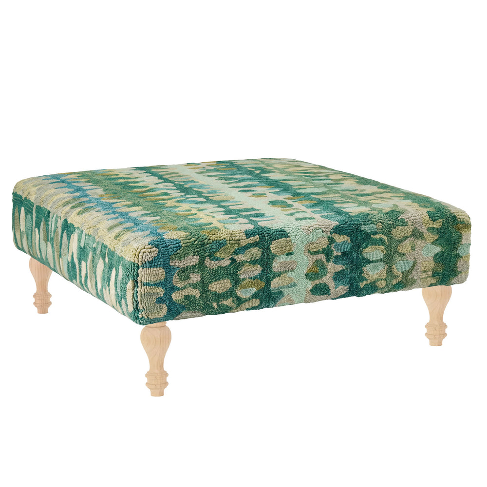 Paint Chip Rug Ottoman | Moss