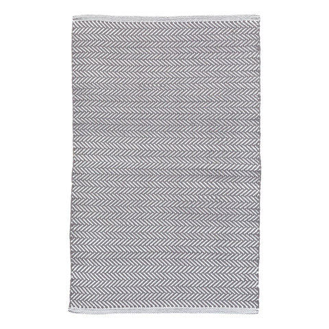 Herringbone Shale/White Handwoven Indoor/Outdoor Rug