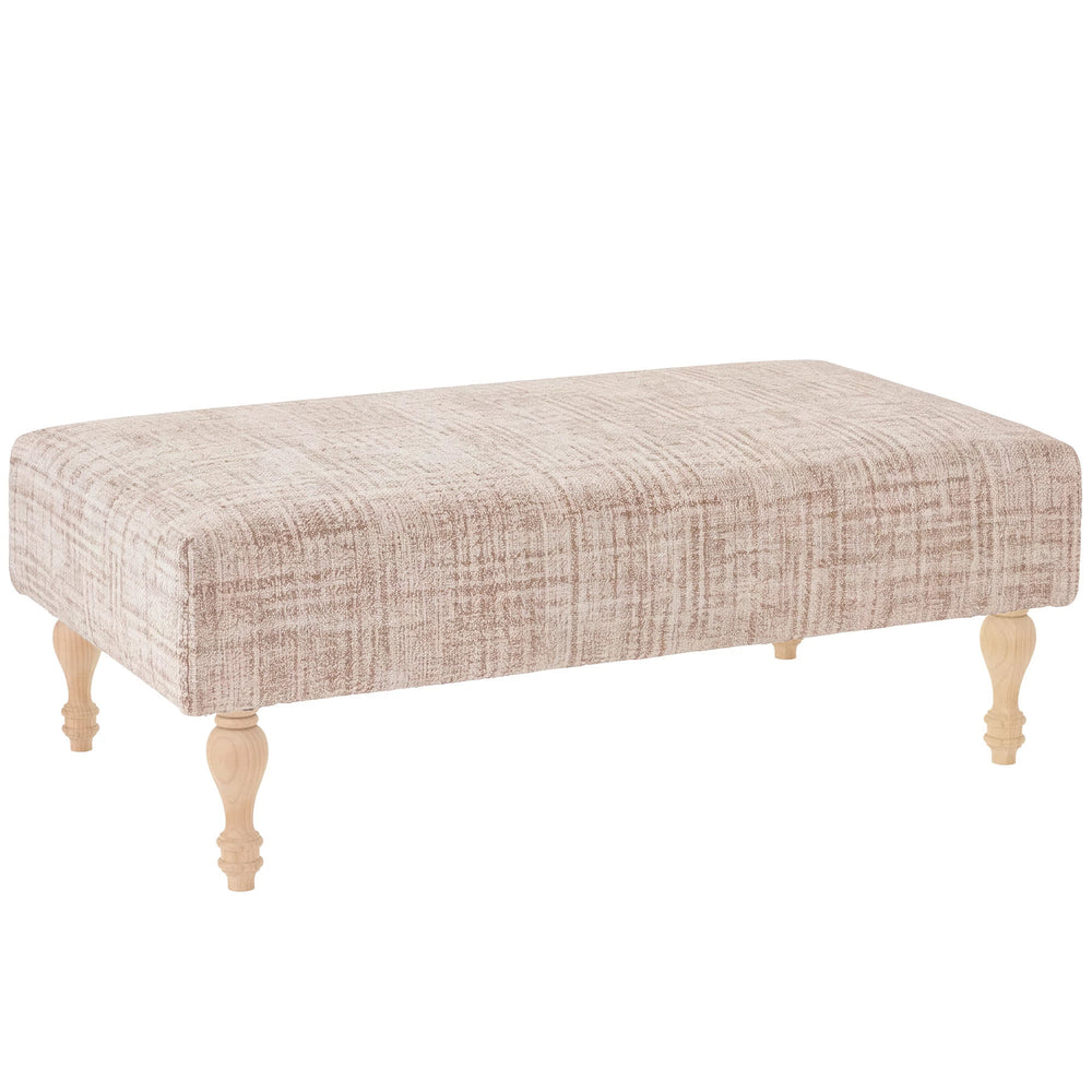 Crosshatch Rug Ottoman | Ivory