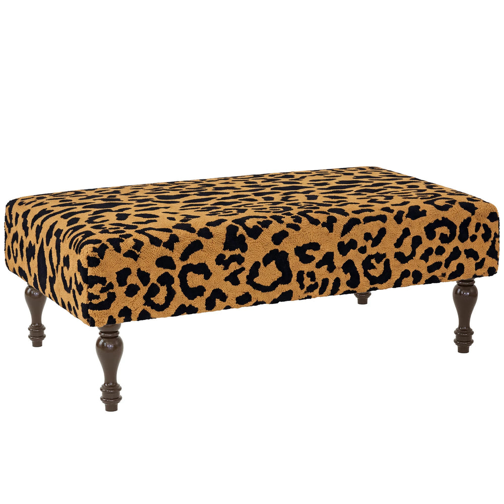 Leopard Rug Ottoman | Brown