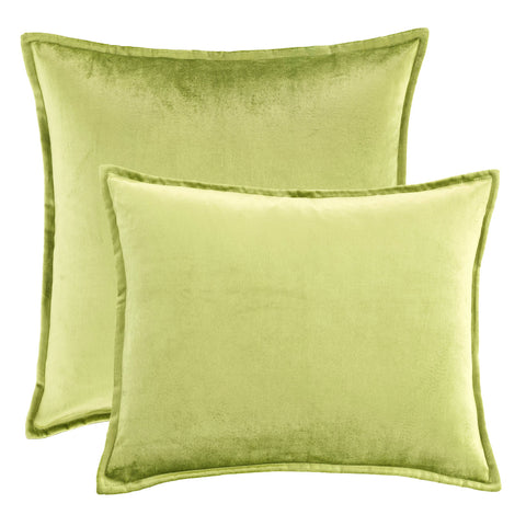 Panne Velvet Chartreuse Decorative Pillow Cover