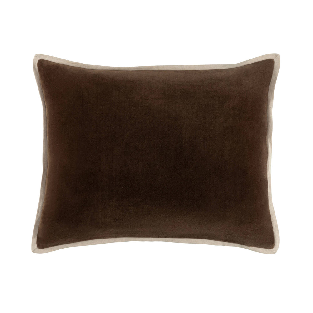 Gehry Velvet/Linen Decorative Pillow Cover | Chocolate